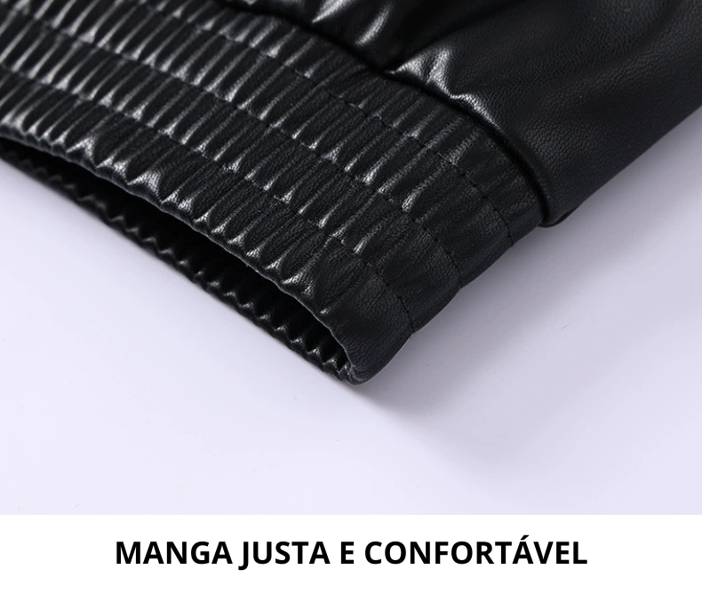 Jaqueta FERRARI F1 BLACK COURO - Bordado